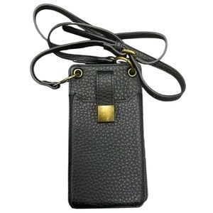 Isabelle Vegan Leather Wallet Crossbody Phone Case Purse Organizer Black NWOT